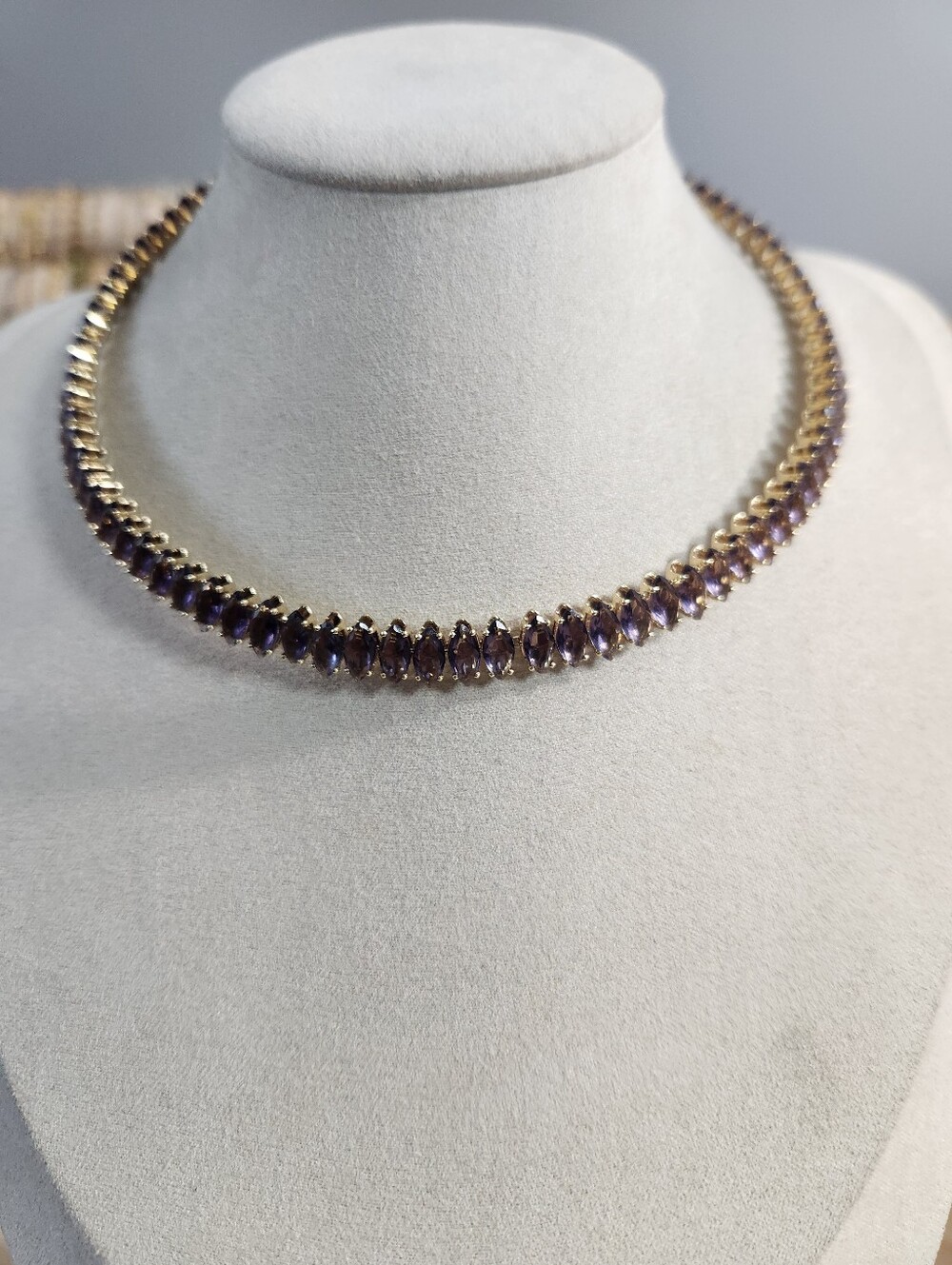 18k Gold Plated Tennis Neck Cuff Necklace